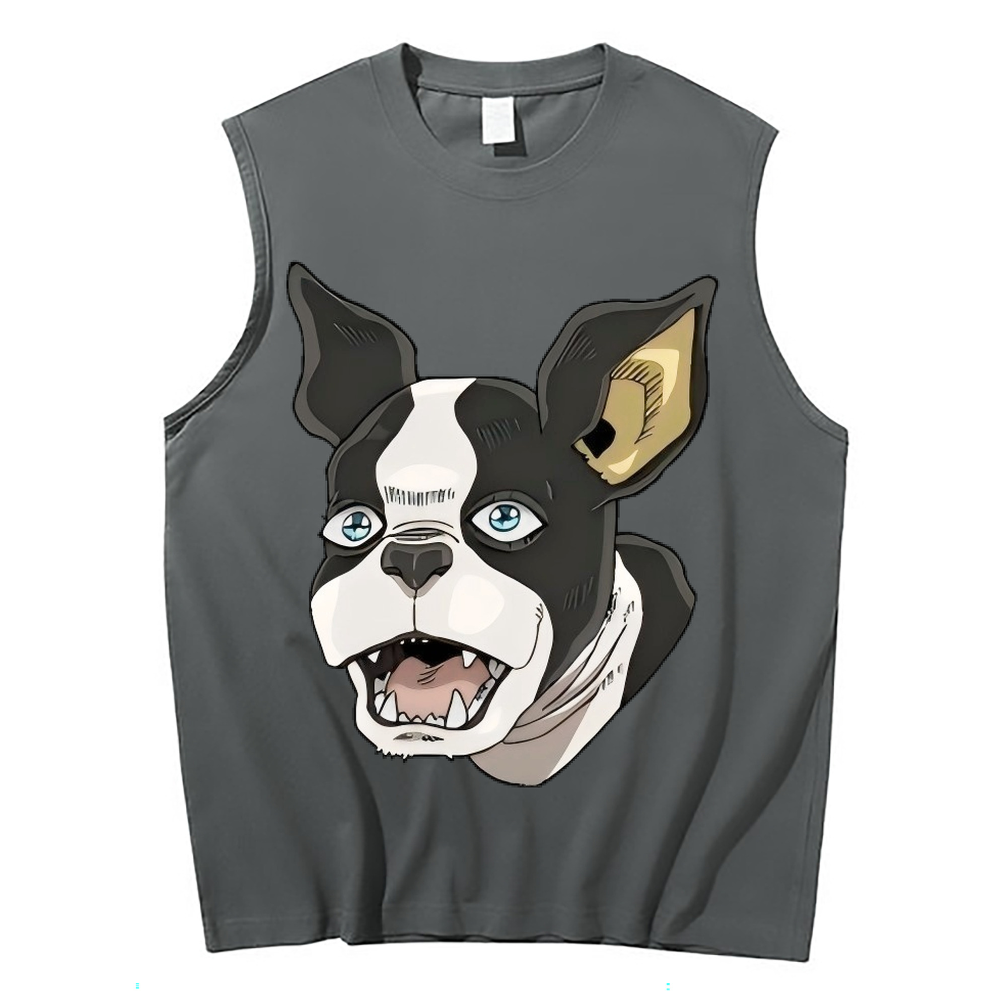 （画像用） ジョジョの奇妙な冒険 イギー JoJo's Bizarre Adventure Iggy コットン100％タンクトップ（フロントプリント）